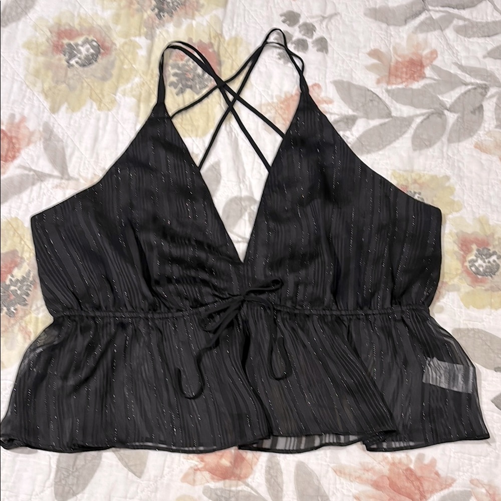 Express Black Strappy Top. Elastic Band under bust.